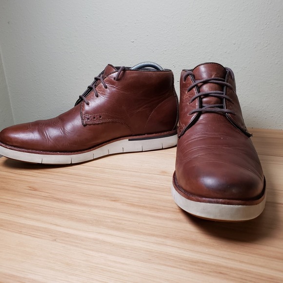 Timberland Men\'s Size 7.5 Preston Hill Chukka‎ Boots Redwood Leather Lace Up main image 4